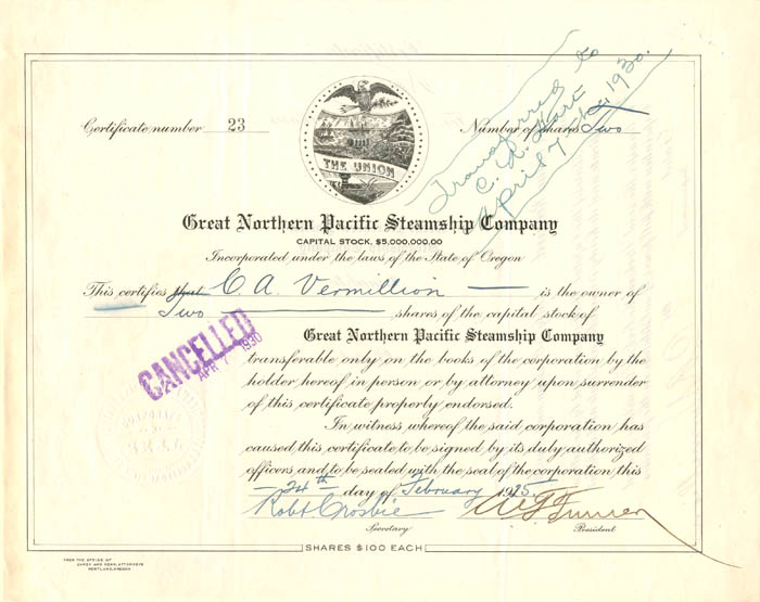 Great Northern Pacific Steamship Co.